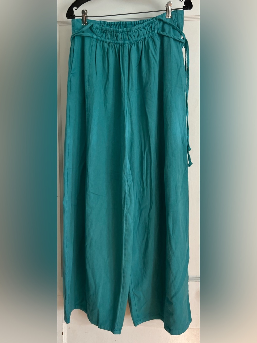 Free People Free-est Cotton Sun Dazed Pants in Turquoise Size Small NWT - Picture 2 of 10